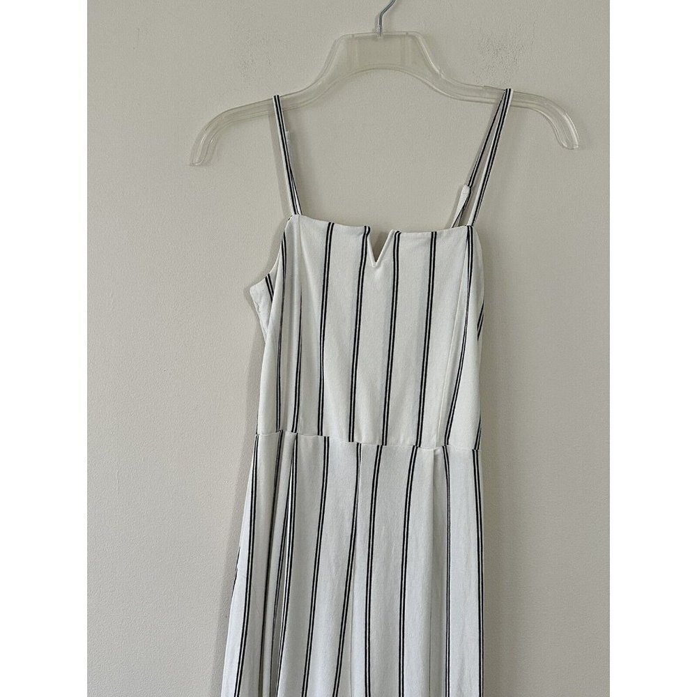 Bershka Women's Black White Stripe Jumpsuit Size S Summer Vacation Wide Leg